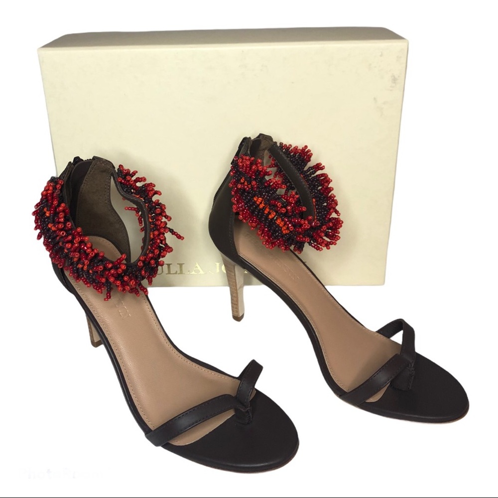 Ulla Johnson Kassia leather beaded heeled sandal